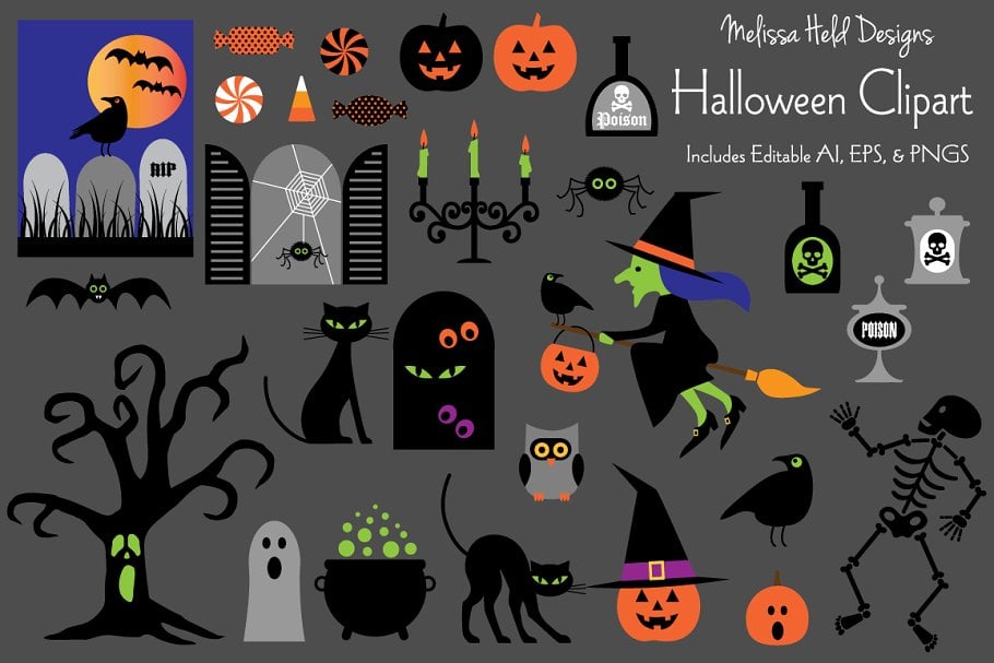 Halloween Clipart Vector - Illustration