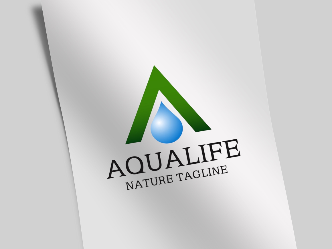 Aqua Life Letter A Logo Template