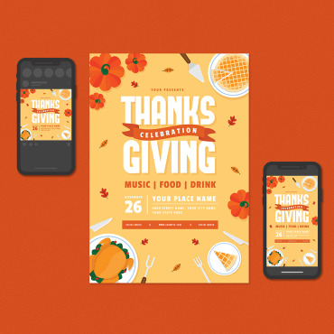 Leavescelebratecelebrationclubclub Flyersdesignfamilyflyerharvestnightnovemberpostposterpumpkintemplatethanksgivingthanksgiving Corporate Identity 114744