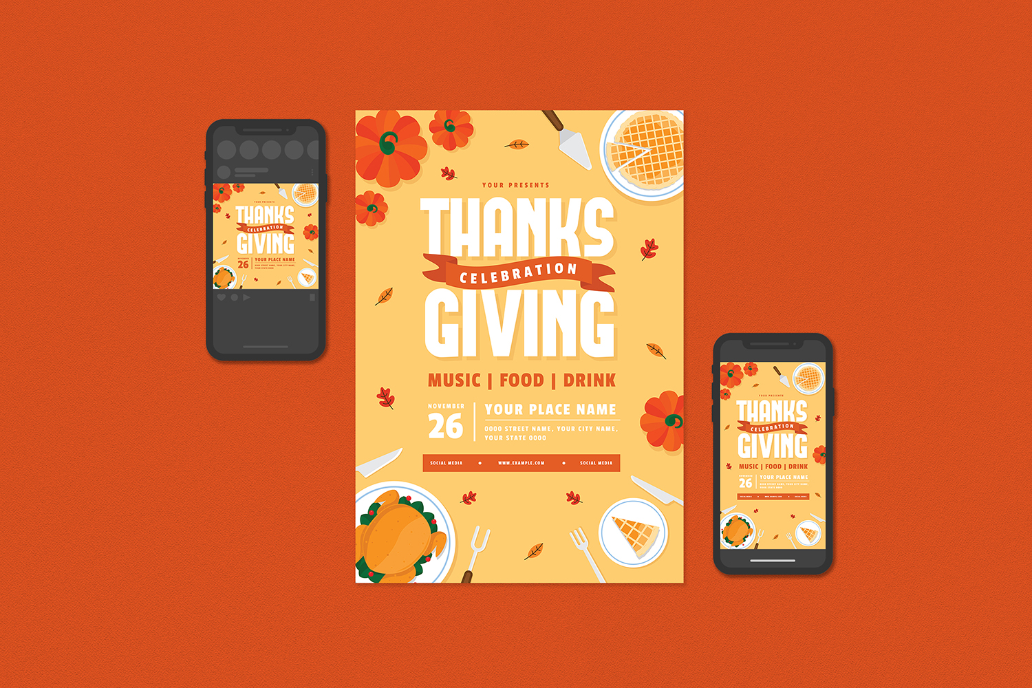Thanksgiving Flyer Set - Corporate Identity Template