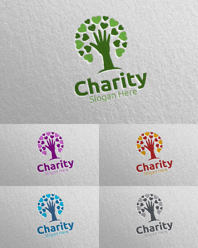 Charity Hand Love 75 Logo Template