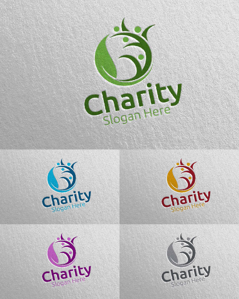 Charity Hand Love 65 Logo Template