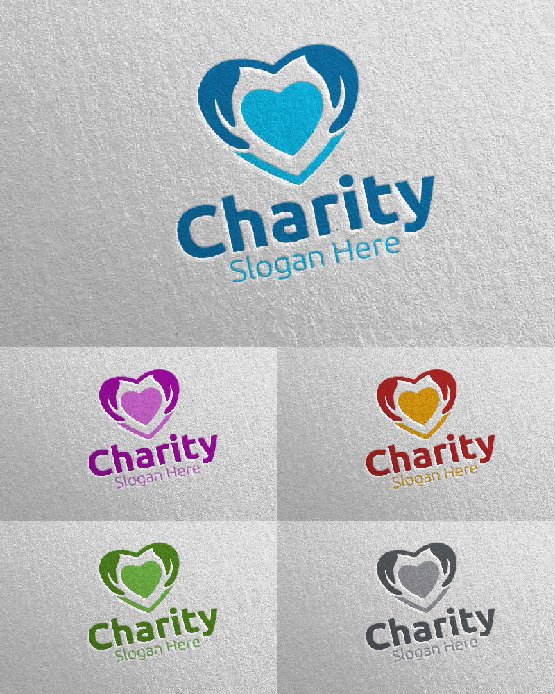 Charity Hand Love 74 Logo Template