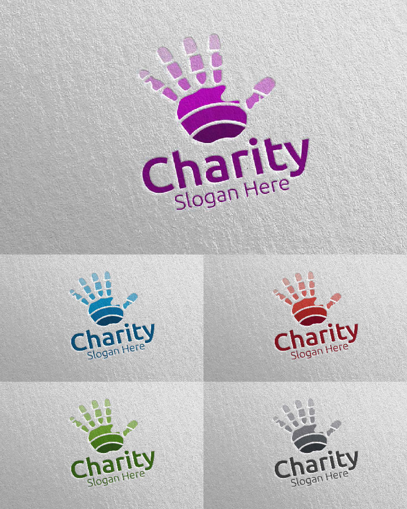 Charity Hand Love 72 Logo Template