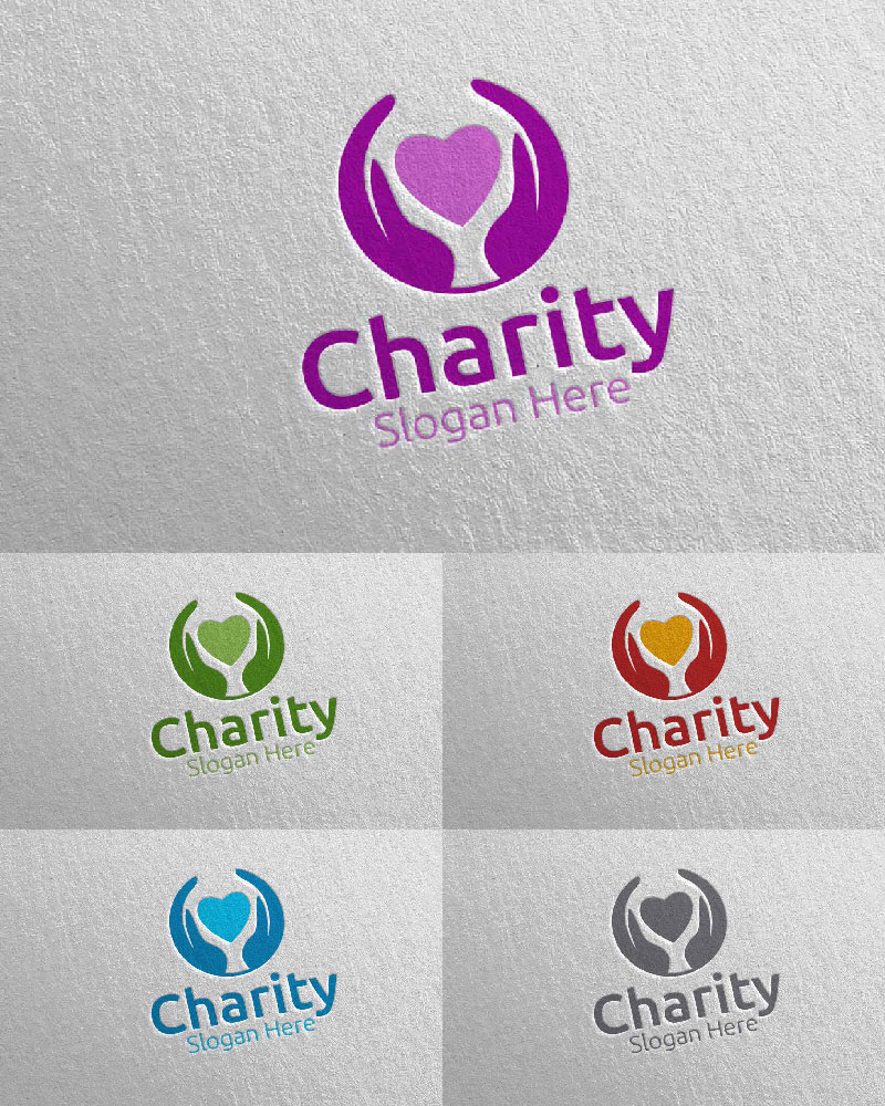 Charity Hand Love 64 Logo Template