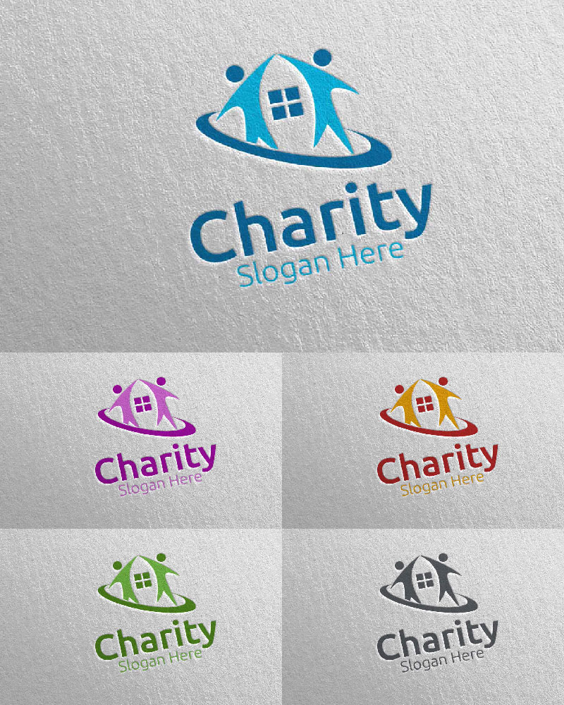 Home Charity Hand Love 67 Logo Template