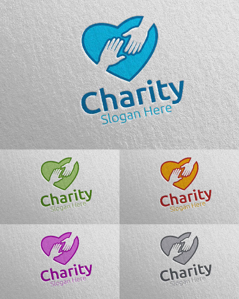 Charity Hand Love 63 Logo Template