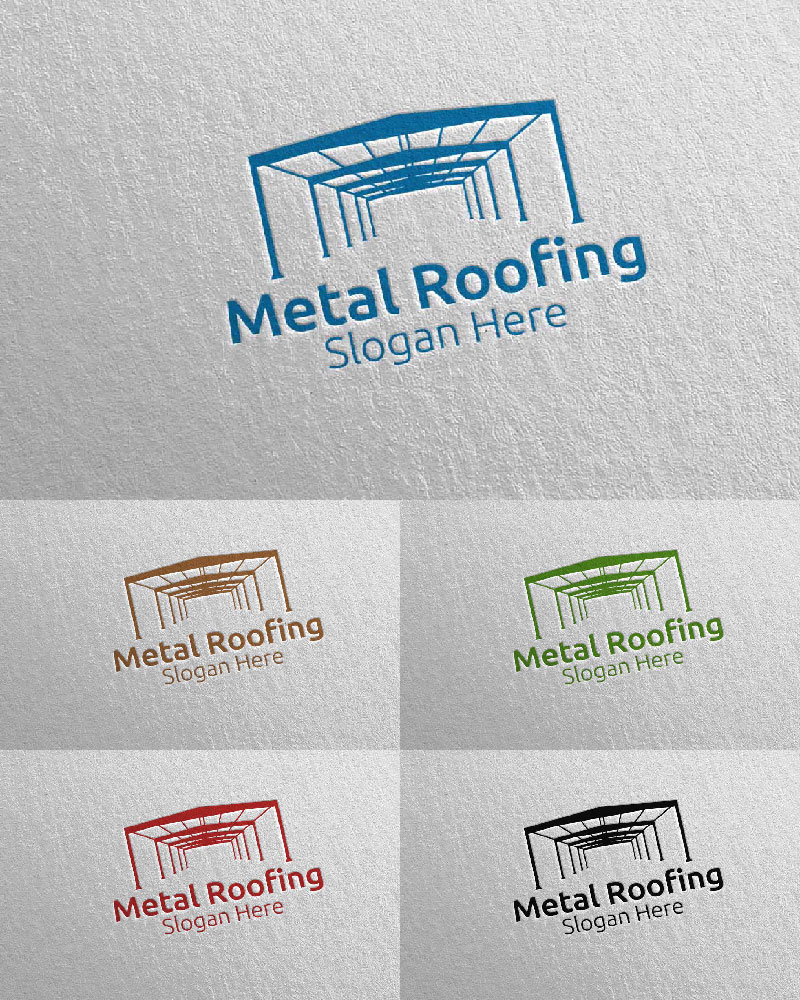 Real Estate Metal Roofing 8 Logo Template