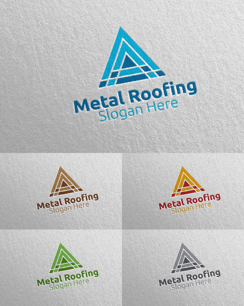 Real Estate Metal Roofing 20 Logo Template