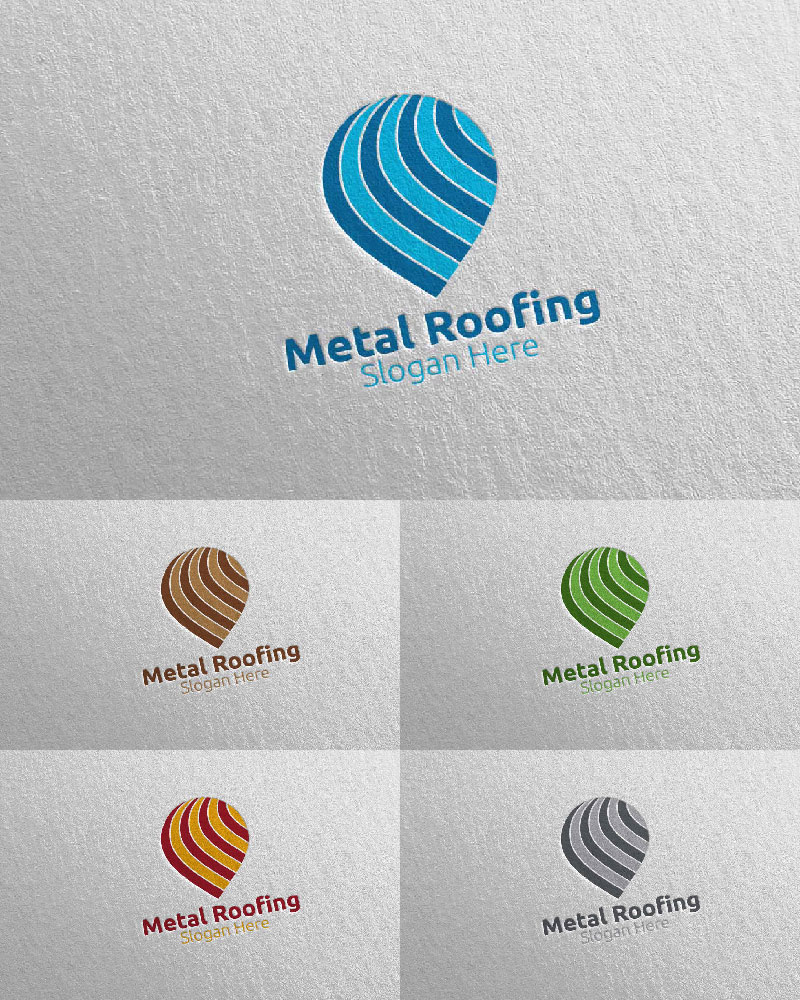 Pin Real Estate Metal Roofing 23 Logo Template