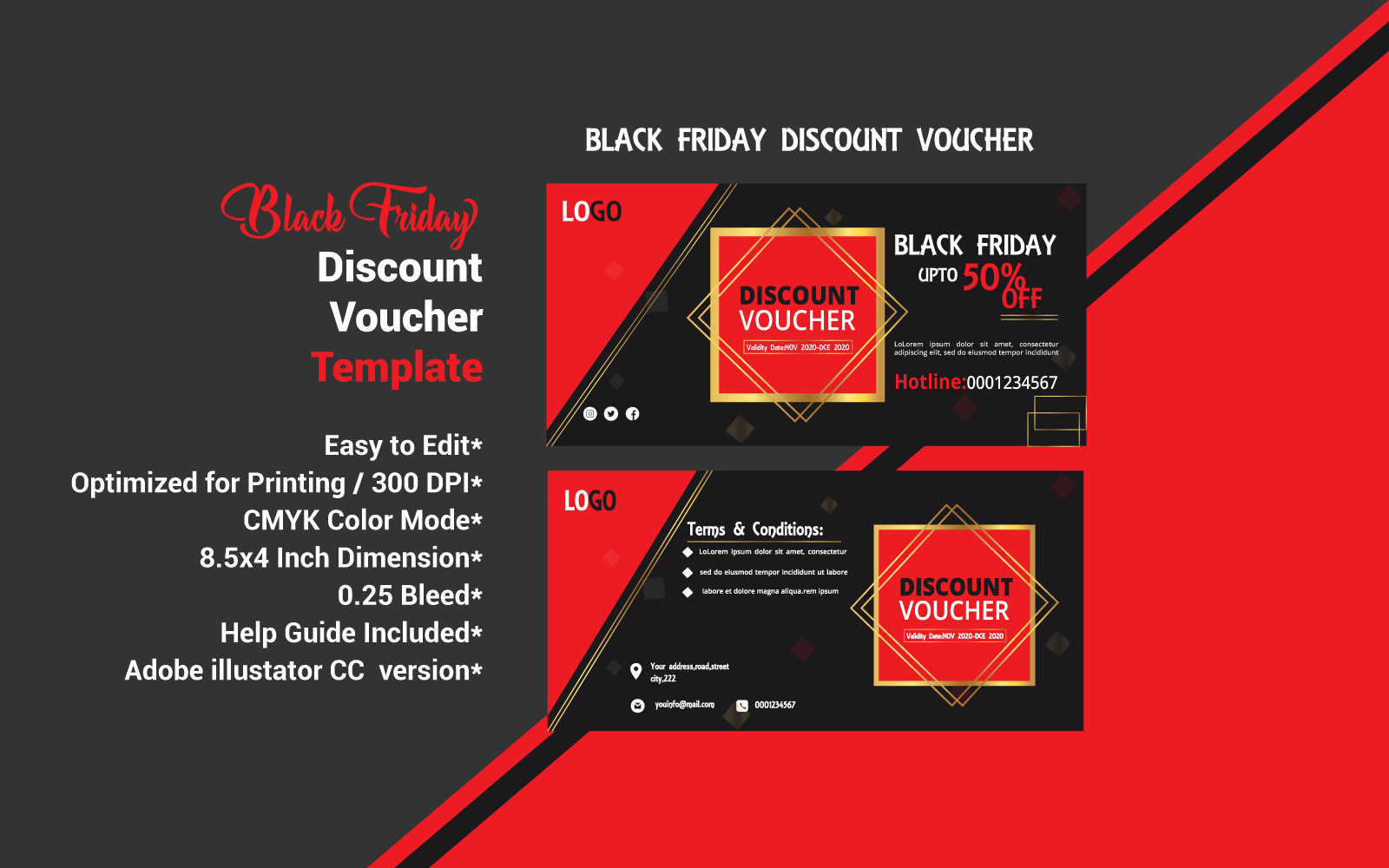 Black Friday Discount Voucher - Vector Image