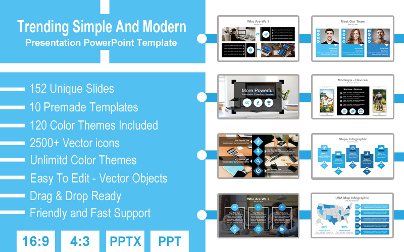 Trending Simple And Modern PowerPoint template