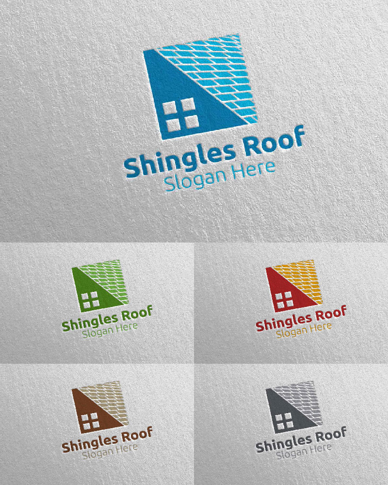 Real estate Shingles Roofing 28 Logo Template