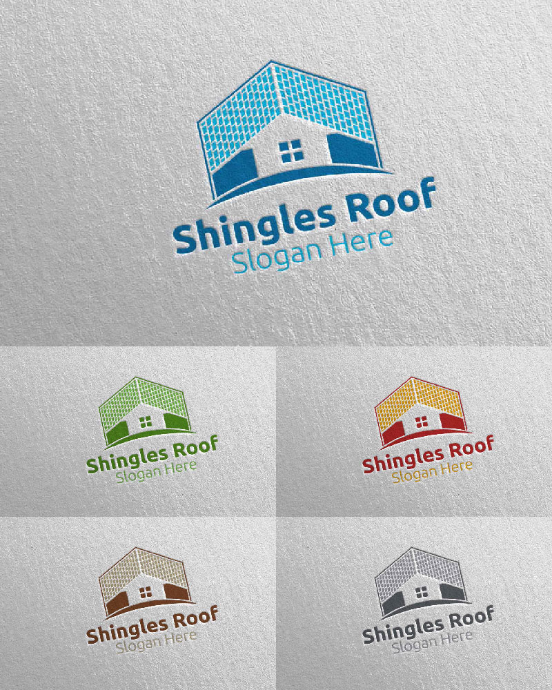 Real estate Shingles Roofing 27 Logo Template