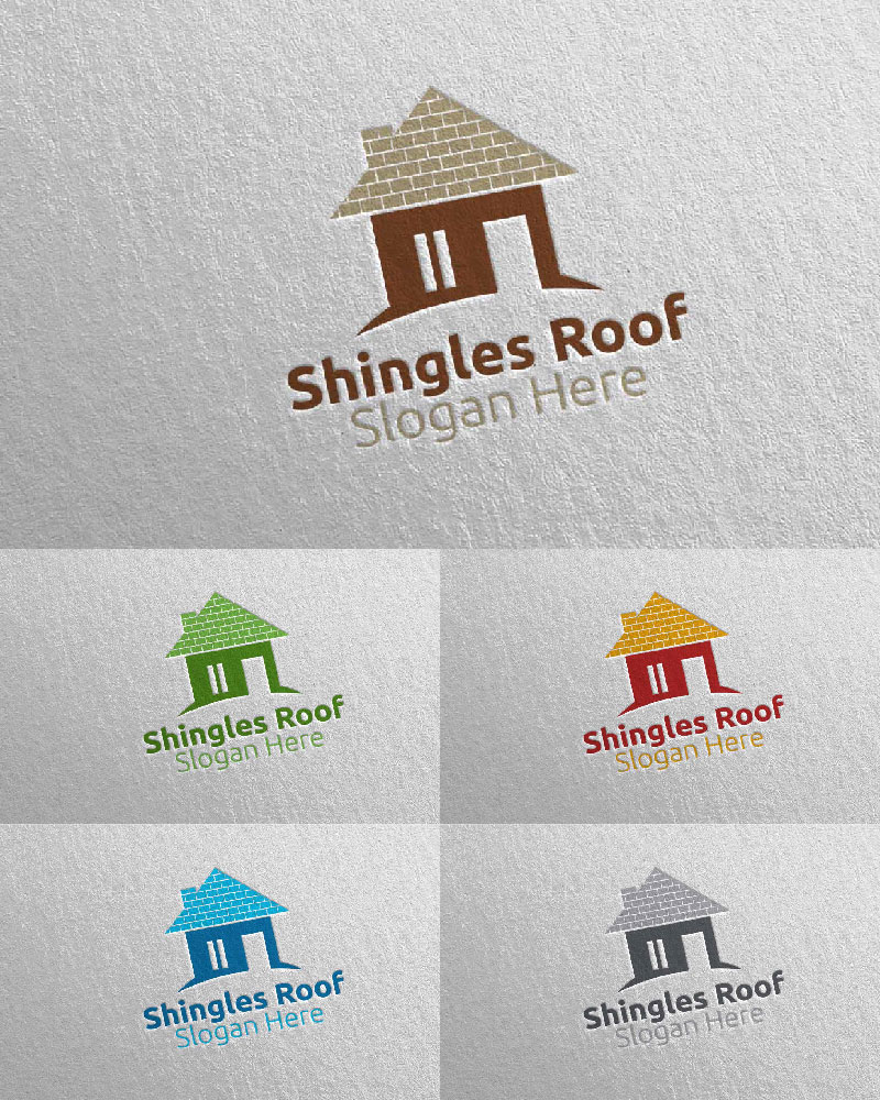 Real estate Shingles Roofing 26 Logo Template