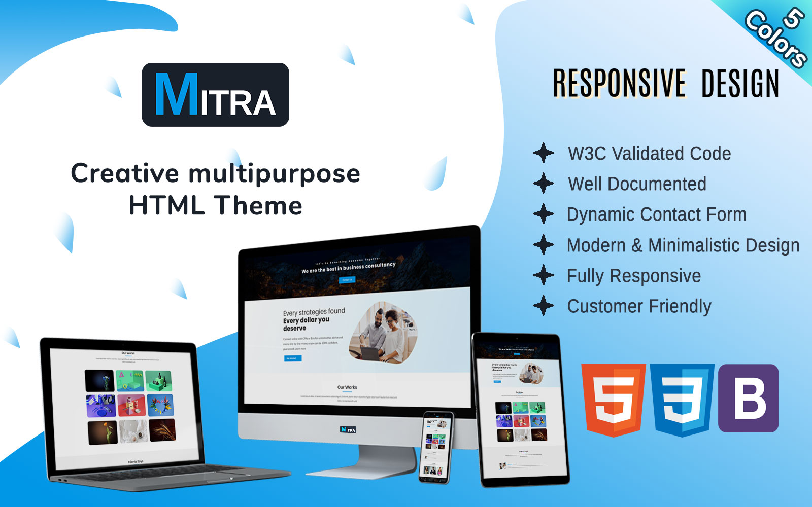 Mitra - Creative One Page Multipurpose Landing Page Template