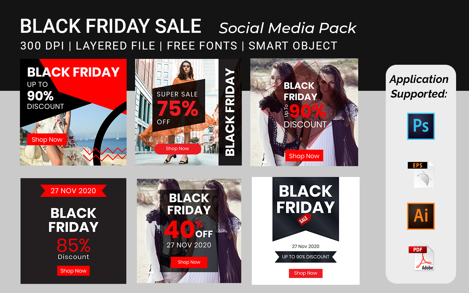 Black Friday Square Banner Template volume - 9 for Social Media