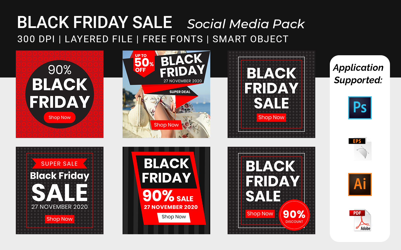 Black Friday Square Banner Template volume - 7 for Social Media