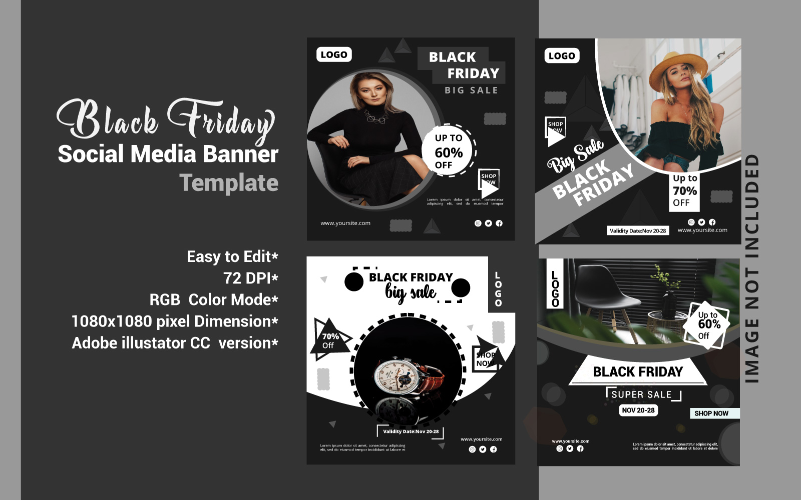 Black Friday Banner Template. for Social Media