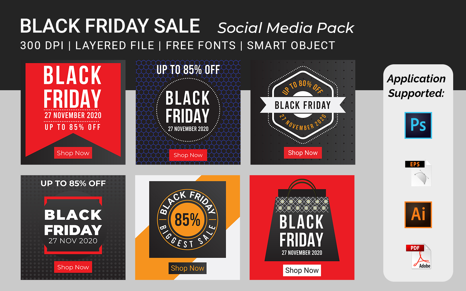 Black Friday Square Banner Template volume - 11 for Social Media