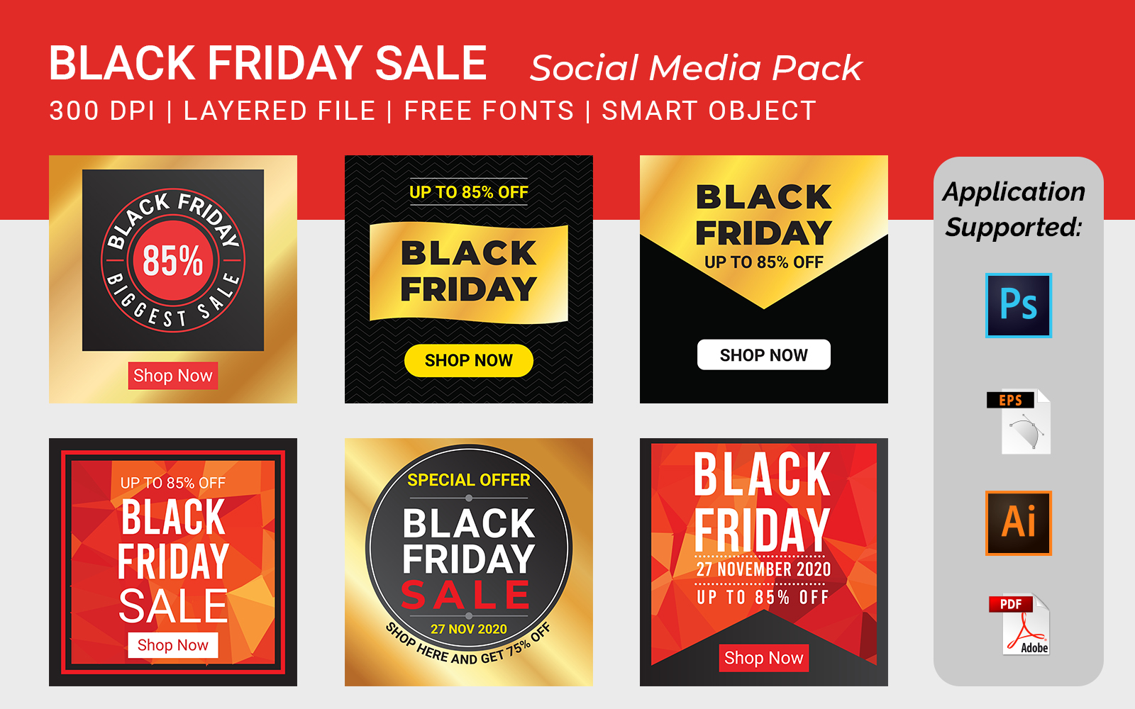 Black Friday Square Banner Template volume - 13 for Social Media