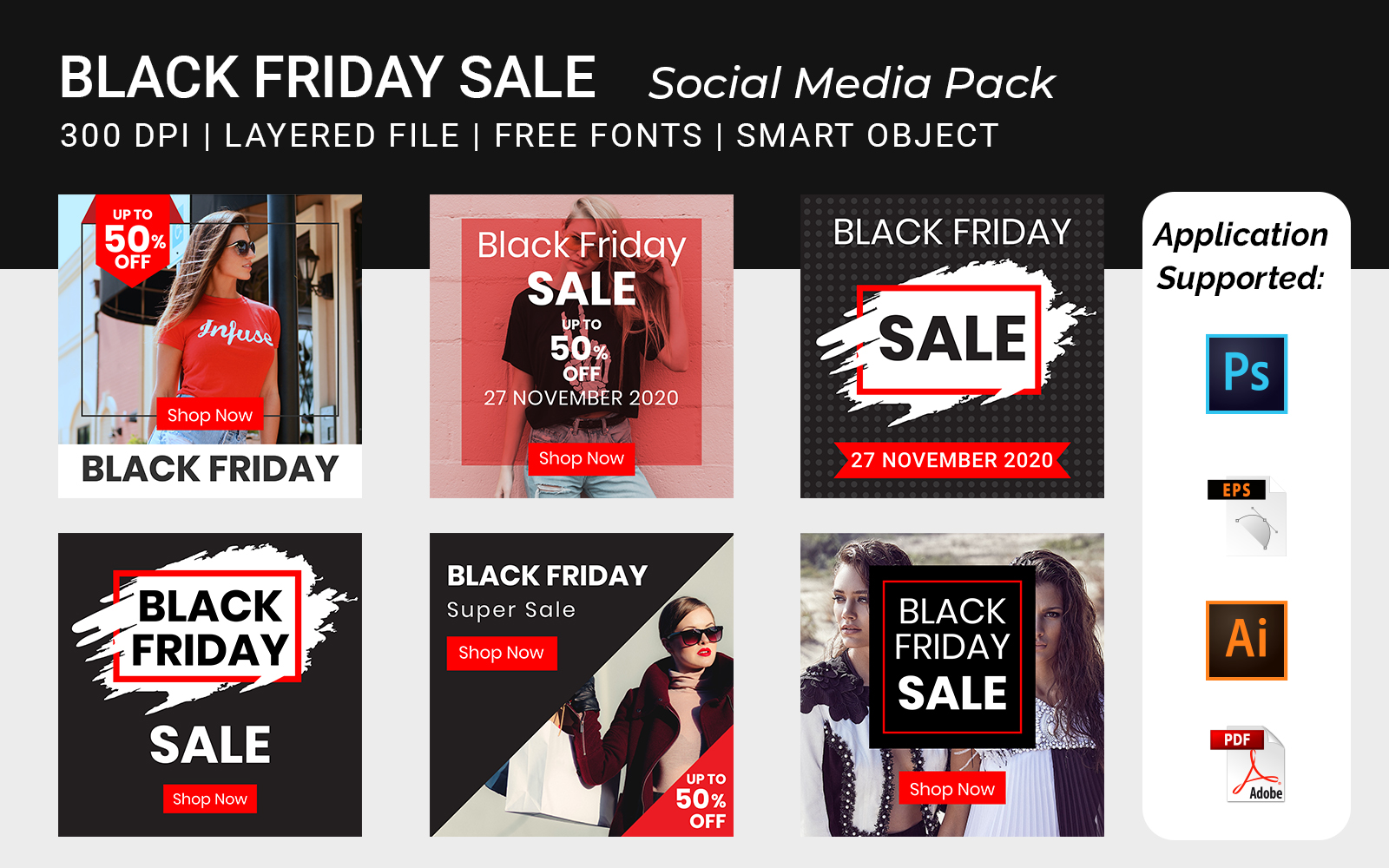 Black Friday Square Banner Template volume - 8 for Social Media