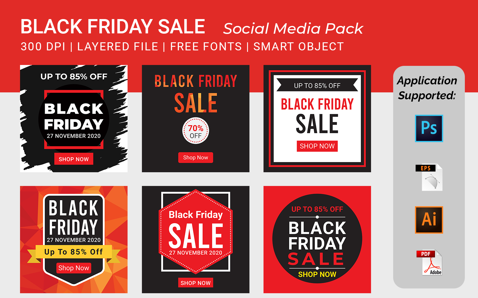 Black Friday Square Banner Template volume - 11 for Social Media