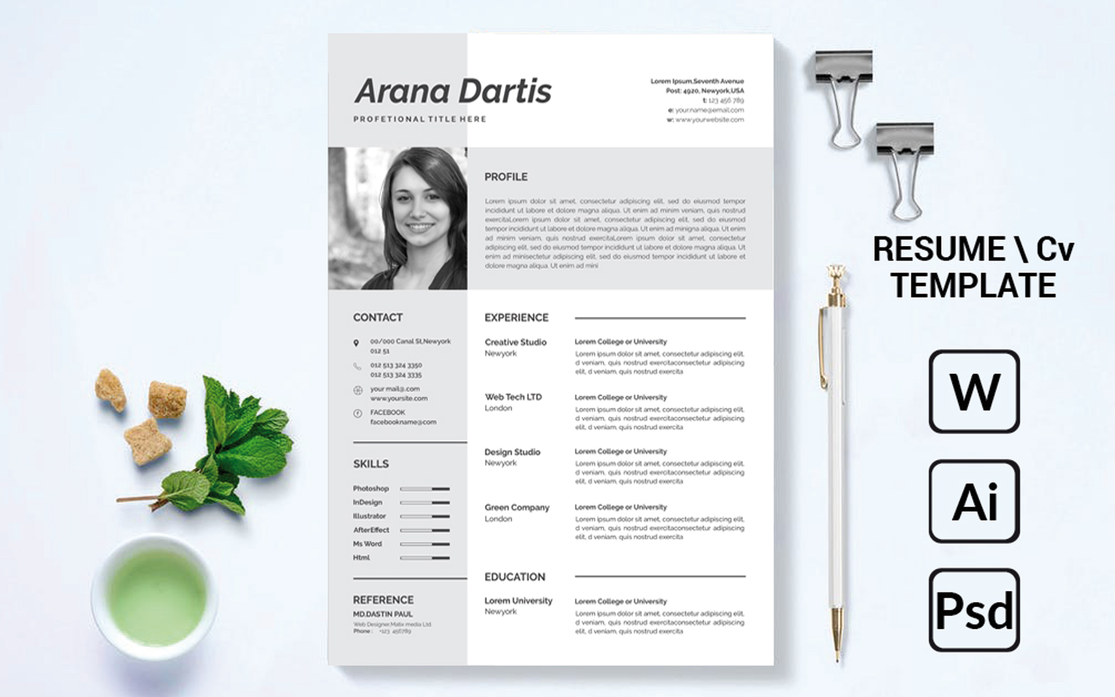 Clean and Сreative Word Resume Template