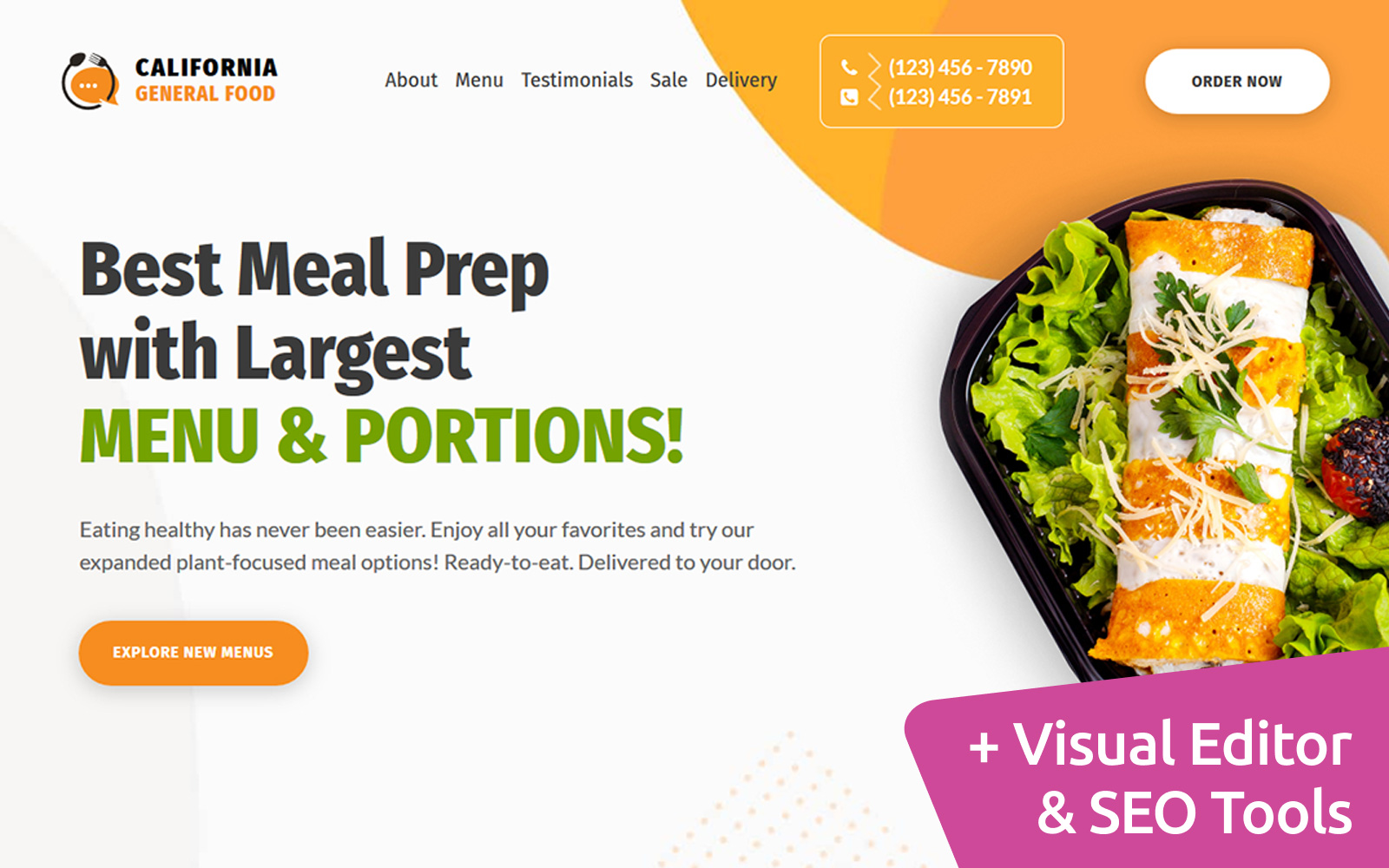 Meal Prep MotoCMS Landing Page Template