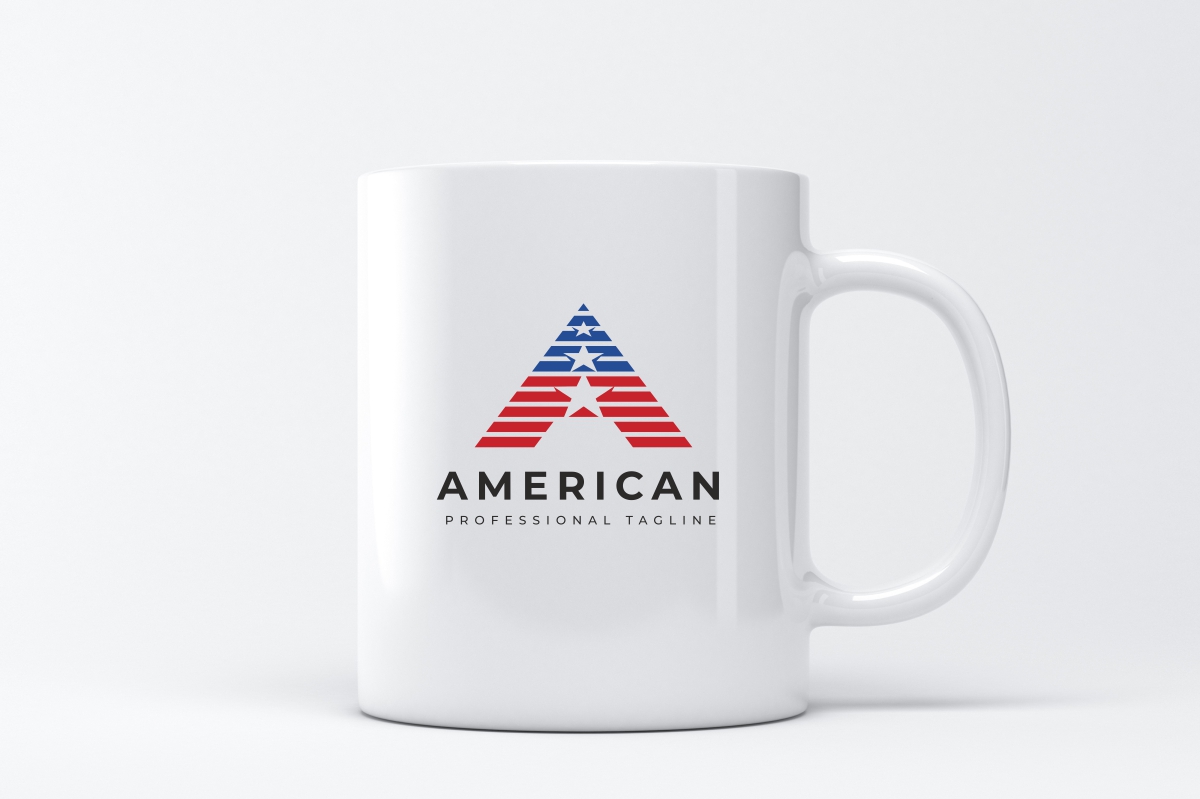 American A Letter Logo Template