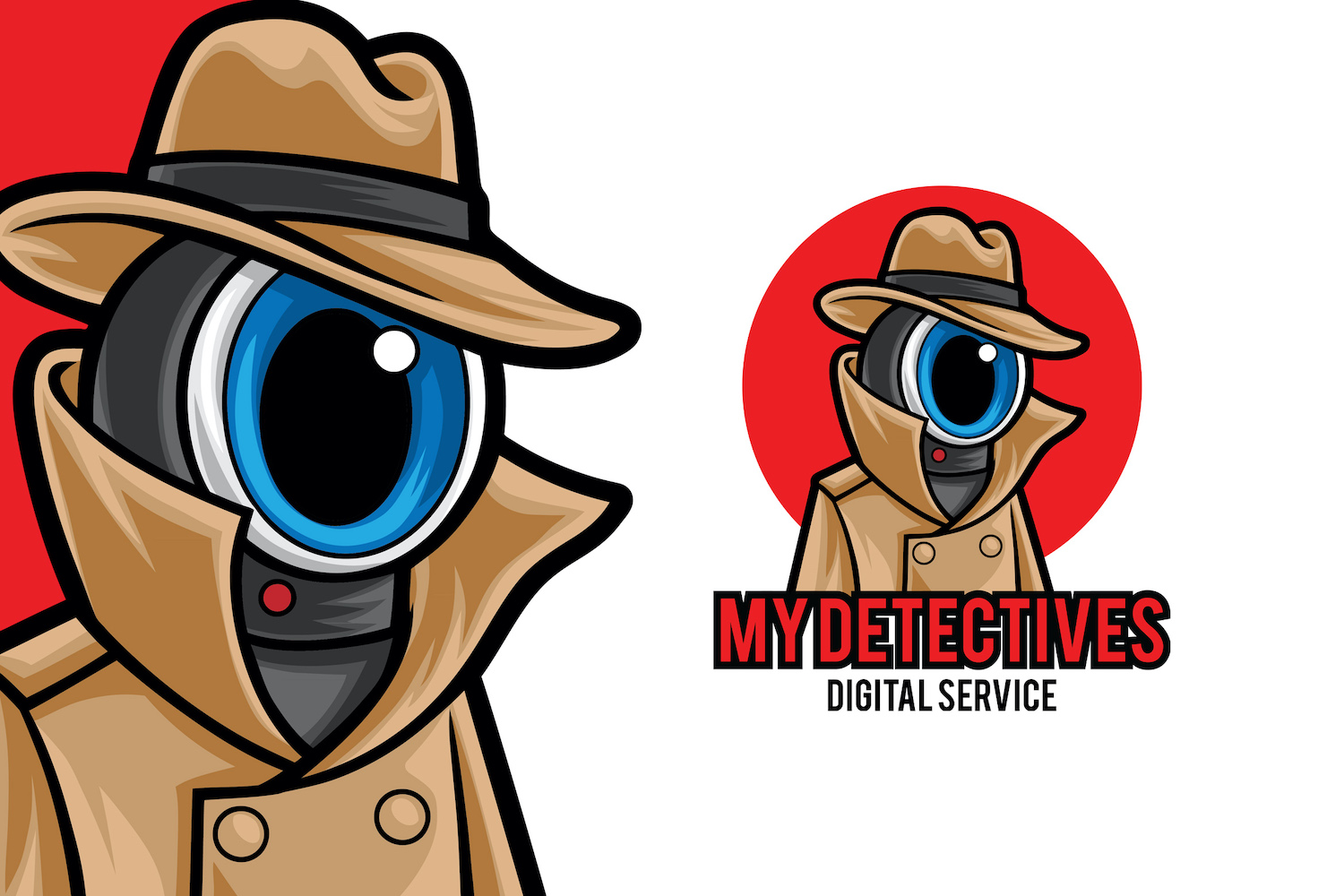 CCTV Security Mascot Logo Template