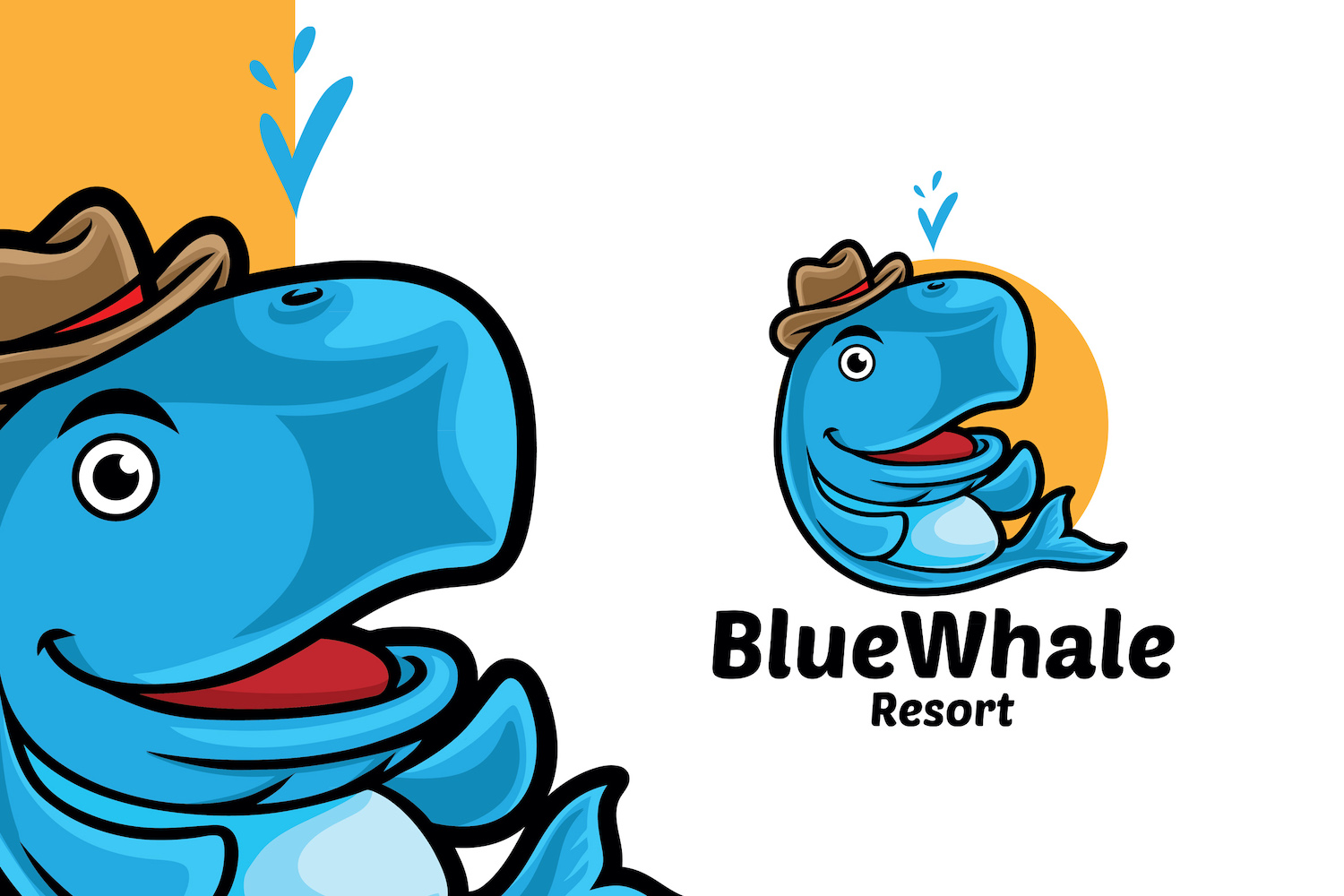 Blue Whale Resort Logo Template