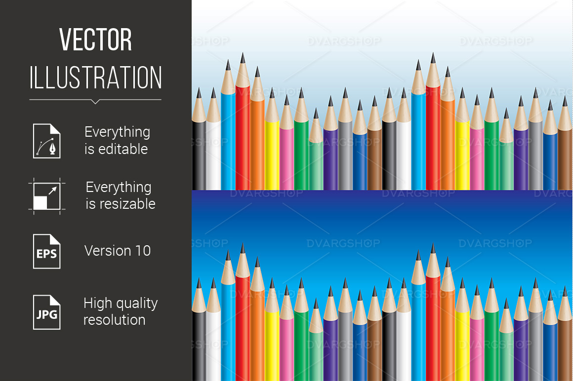 Color pencils - Vector Image