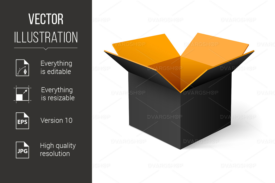 Opened box - Vector Image