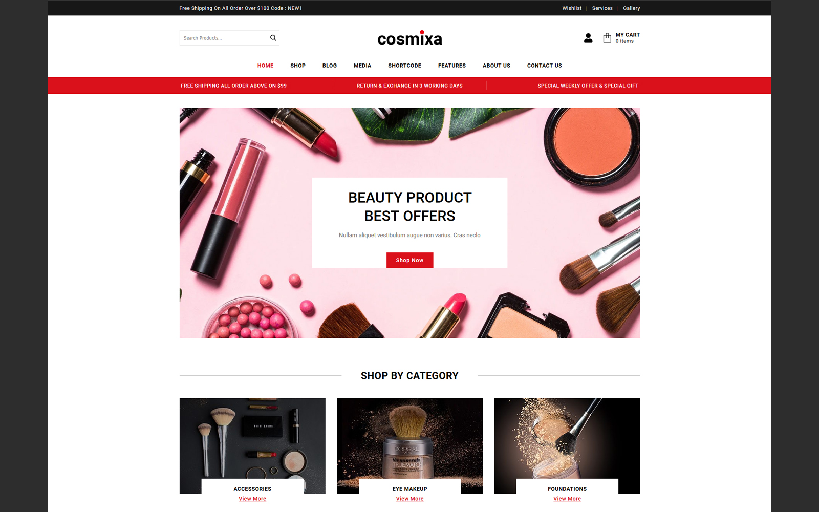 Cosmixa - Cosmetic and Fashion WooCommerce Theme