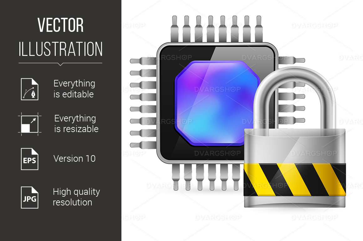 Chip and Key - Vector Image