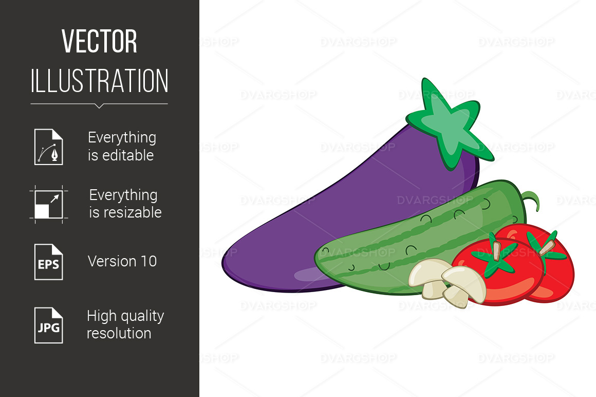 Fresh Vegetables - Vector Image