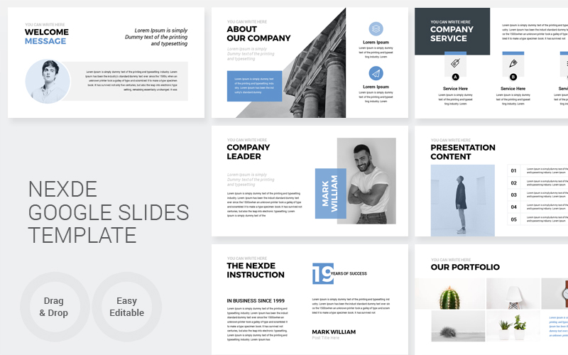 Nexde - Modern Simple clean Business Presentation Google Slides
