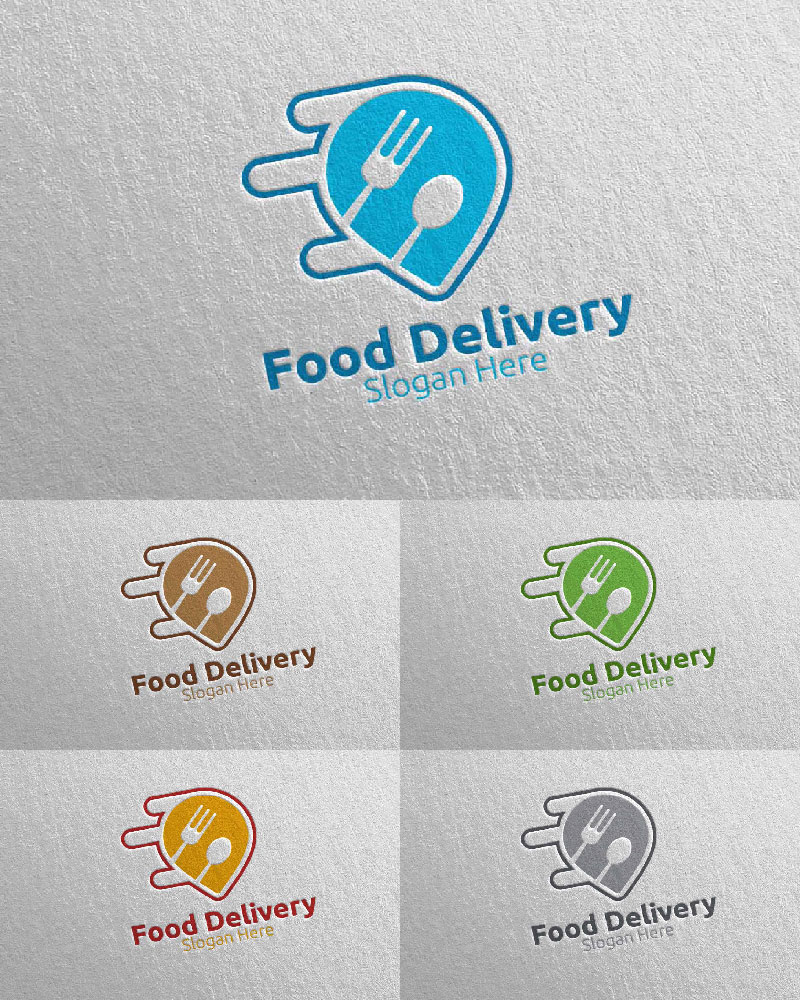 Fast Food Delivery Service 6 Logo Template
