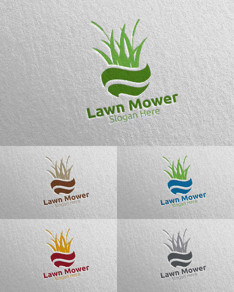 Global Lawn Mower Gardener Mowing 26 Logo Template