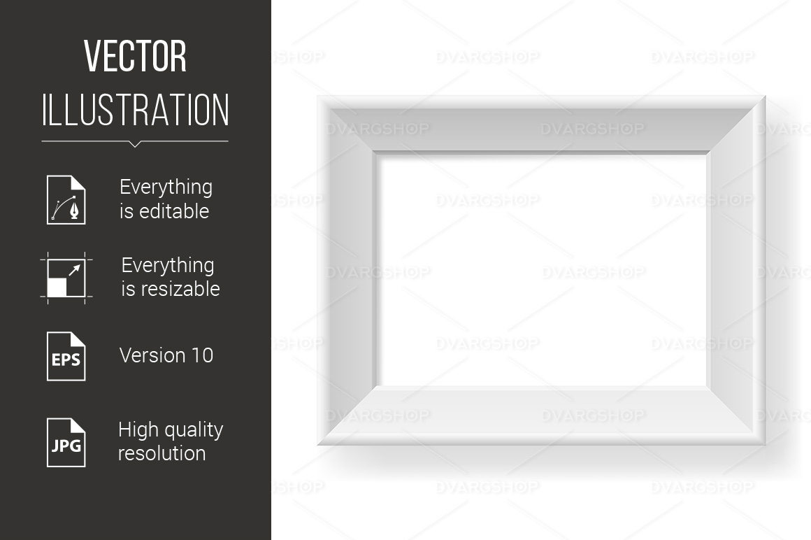 Realistic White Frame - Vector Image