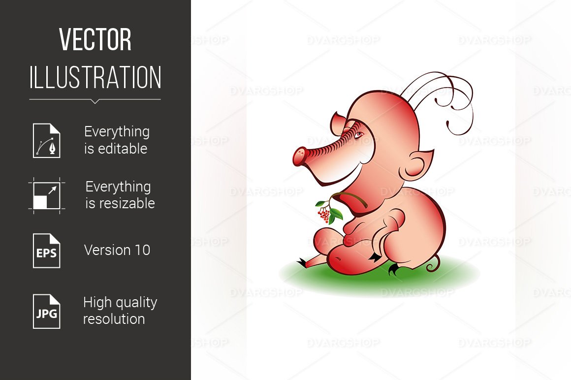 Cartoon Pig - Vector Image