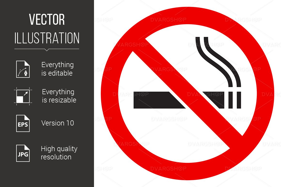 The Simple Sign No Smoking - Vector Image