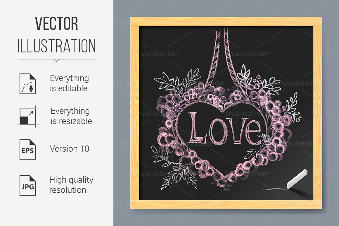 Valentines Day Greeting Card - Vector Image