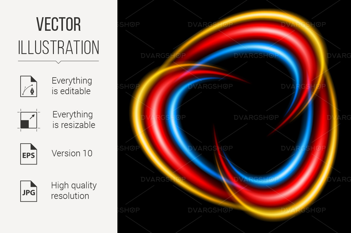 Abstract Swirl Icon Illustration on Black Background - Vector Image