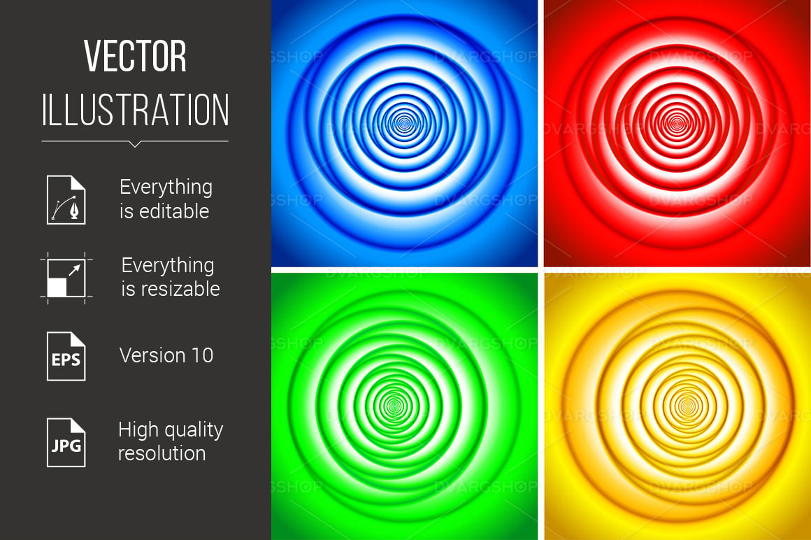 Abstract Vortex Set, Illustration, EPS File Included - Vector Image