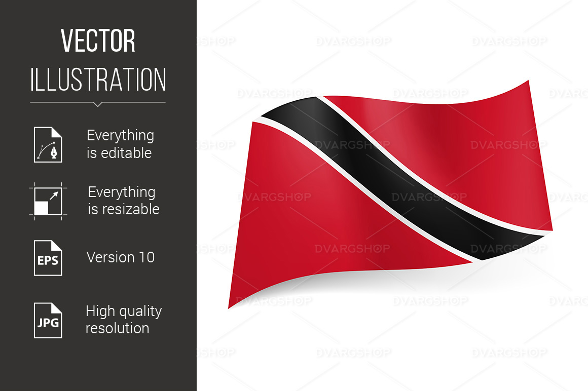 State Flag of Trinidad and Tobago - Vector Image