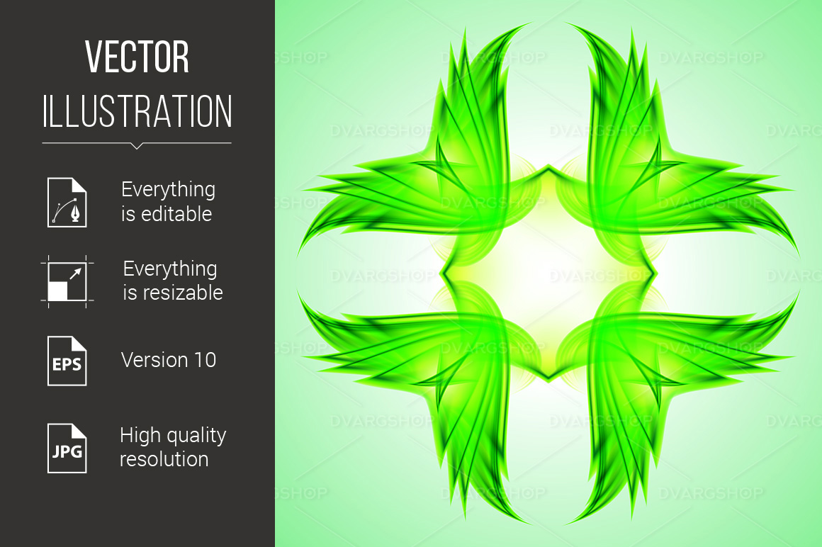 Abstraction Green Symbol - Vector Image