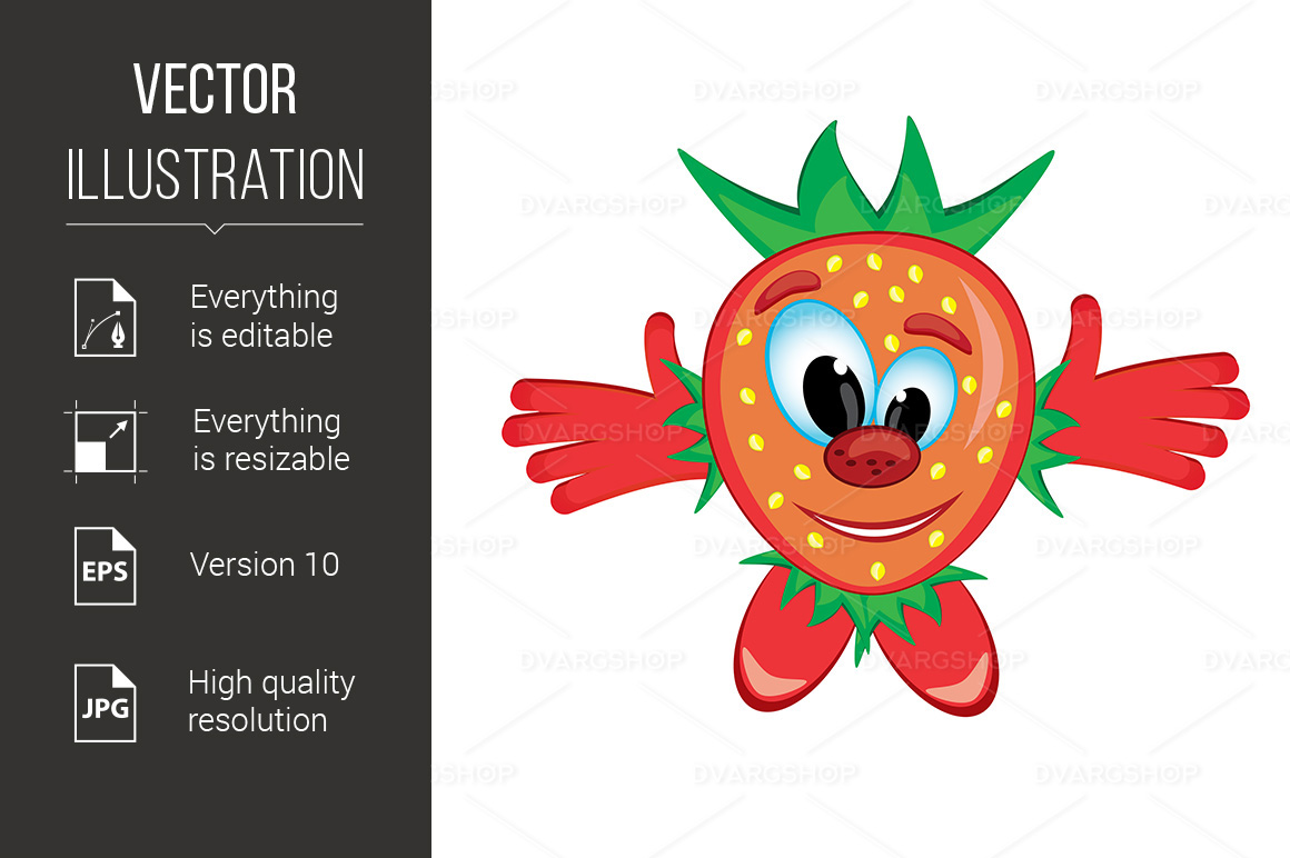 Crazy Strawberry - Vector Image