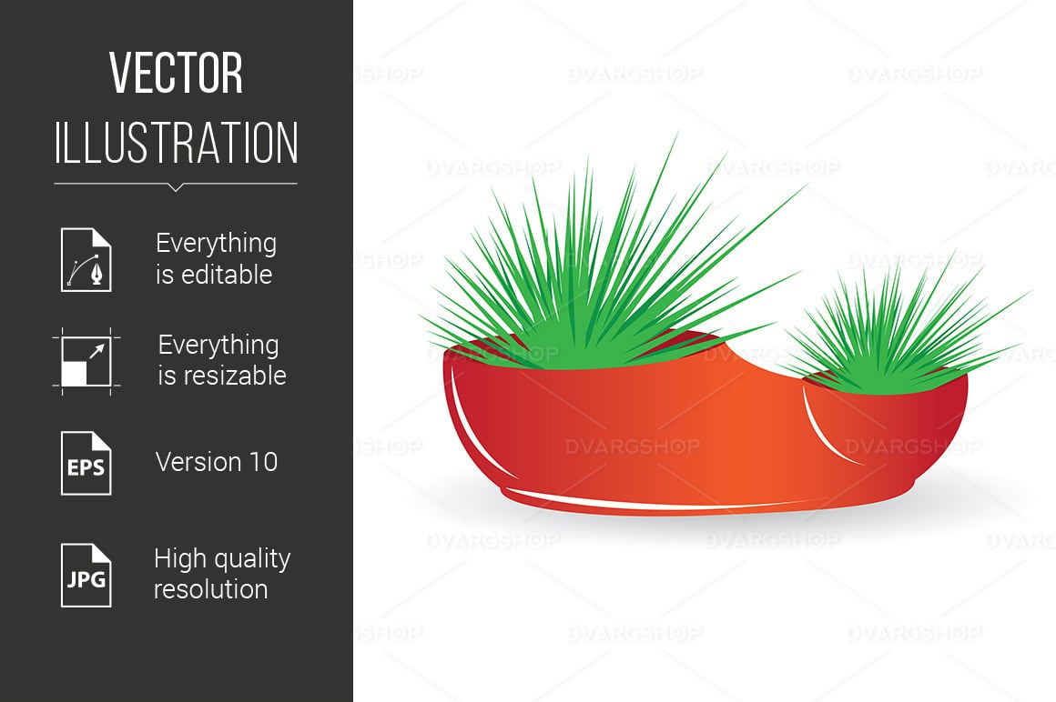 Cactus in Red Pot - Vector Image